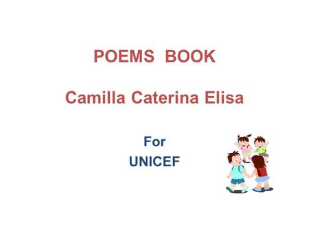 POEMS BOOK Camilla Caterina Elisa