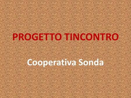 PROGETTO TINCONTRO Cooperativa Sonda.