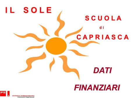 I L S O L E C A P R I A S C A S C U O L A d i DATI DATI FINANZIARI.