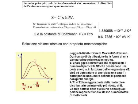 C è la costante di Boltzmann = k = R/N