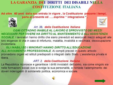 LA GARANZIA DEI DIRITTI DEI DISABILI NELLA COSTITUZIONE ITALIANA