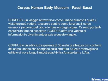 Corpus Human Body Museum - Paesi Bassi