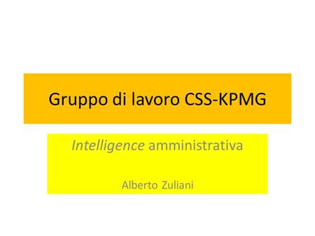 Gruppo di lavoro CSS-KPMG