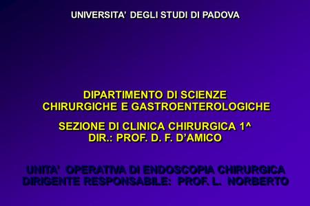 UNIVERSITA’ DEGLI STUDI DI PADOVA