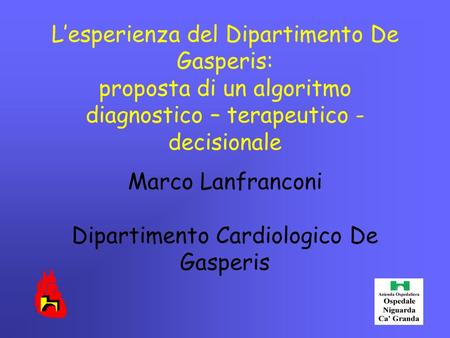 Marco Lanfranconi Dipartimento Cardiologico De Gasperis