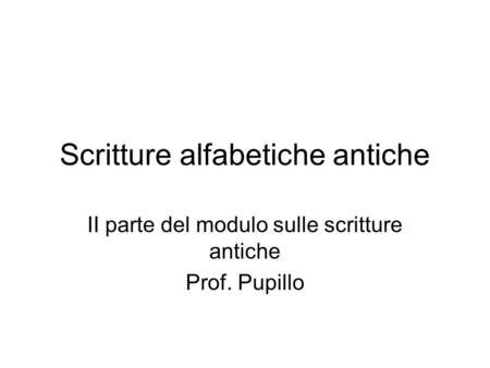 Scritture alfabetiche antiche