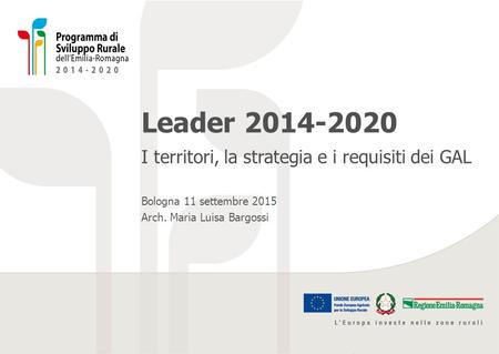 Leader I territori, la strategia e i requisiti dei GAL