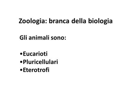 Zoologia: branca della biologia