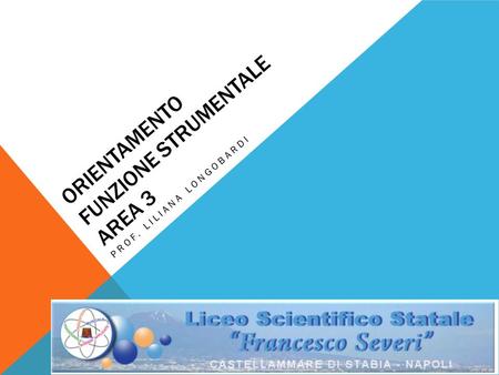 ORIENTAMENTO FUNZIONE STRUMENTALE AREA 3 PROF. LILIANA LONGOBARDI.