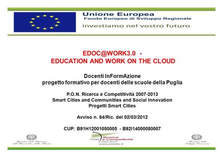 EDUCATION AND WORK ON THE CLOUD