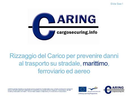 Slide Sea 1 Rizzaggio del Carico per prevenire danni al trasporto su stradale, marittimo, ferroviario ed aereo.