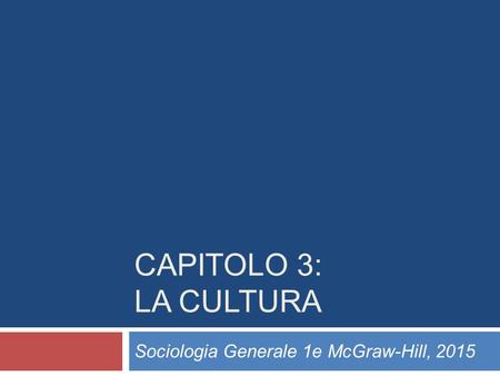 Sociologia Generale 1e McGraw-Hill, 2015