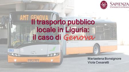 Il trasporto pubblico locale in Liguria: il caso di Genova