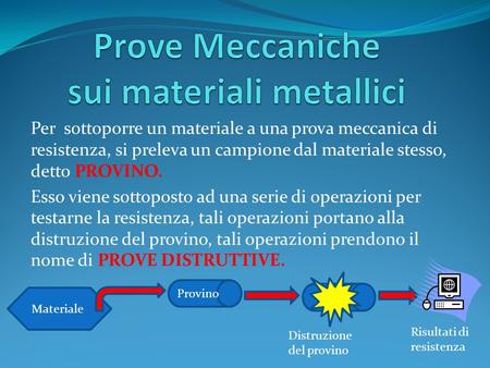 Prove Meccaniche sui materiali metallici