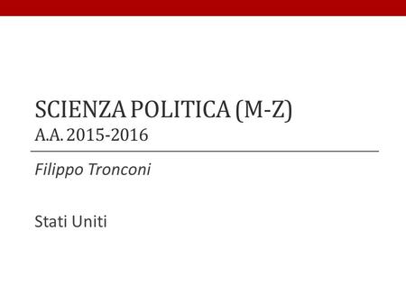 Scienza Politica (M-Z) A.A
