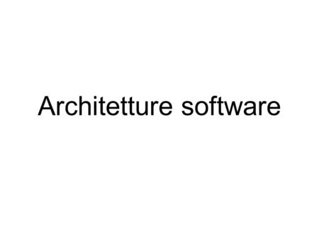 Architetture software