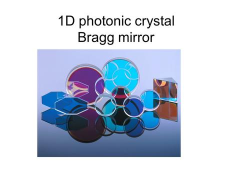 1D photonic crystal Bragg mirror. ……. Sistema con N periodi Se N  allora cristallo fotonico 1D ∞