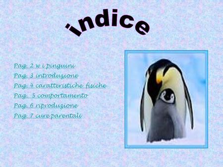 indice Pag. 2 w i pinguini Pag. 3 introduzione