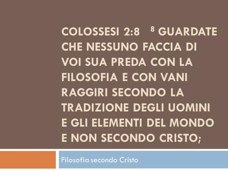 Filosofia secondo Cristo