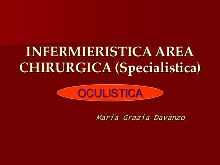 INFERMIERISTICA AREA CHIRURGICA (Specialistica)