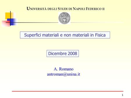 UNIVERSITÀ DEGLI STUDI DI NAPOLI FEDERICO II