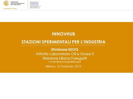 STAZIONI SPERIMENTALI PER L’INDUSTRIA