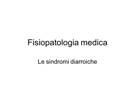 Fisiopatologia medica