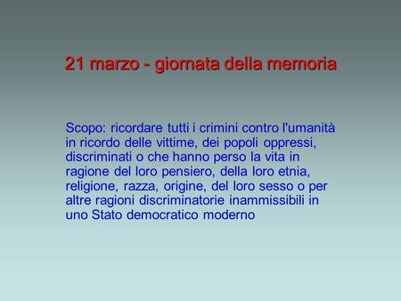 21 marzo - giornata della memoria