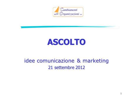 idee comunicazione & marketing 21 settembre 2012