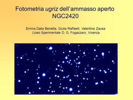 Fotometria ugriz dell’ammasso aperto NGC2420