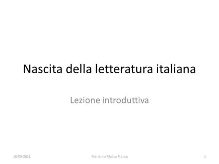 Nascita della letteratura italiana