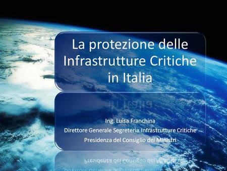 La protezione delle Infrastrutture Critiche in Italia