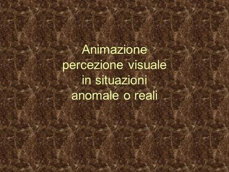 Animazione percezione visuale in situazioni anomale o reali