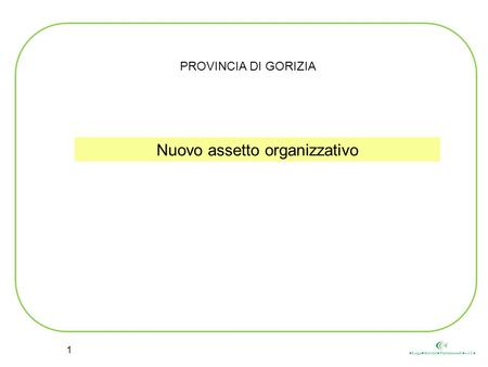 PROVINCIA DI GORIZIA Nuovo assetto organizzativo 1.