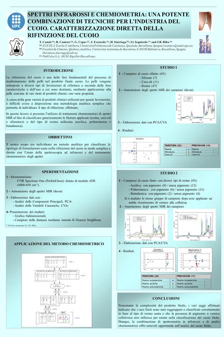 APPLICAZIONE DEL METODO CHEMIOMETRICO