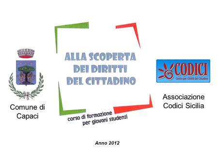 Comune di Capaci Anno 2012 Associazione Codici Sicilia.