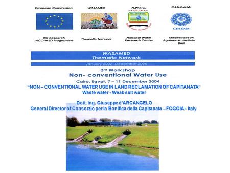 “NON – CONVENTIONAL WATER USE IN LAND RECLAMATION OF CAPITANATA”