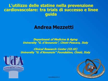 Andrea Mezzetti Department of Medicine & Aging