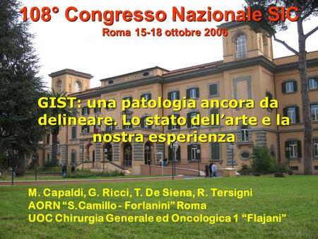 108° Congresso Nazionale SIC Roma ottobre 2006