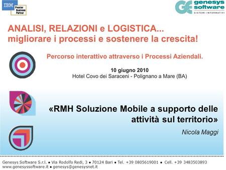 «RMH Soluzione Mobile a supporto delle attività sul territorio»