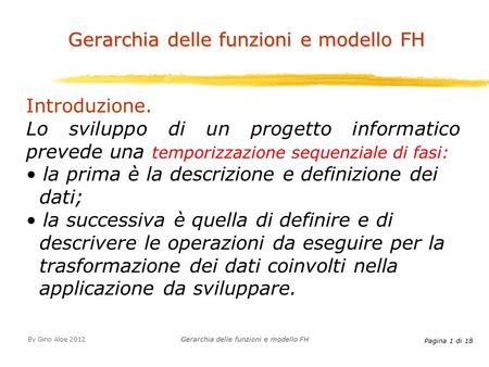 Gerarchia delle funzioni e modello FH