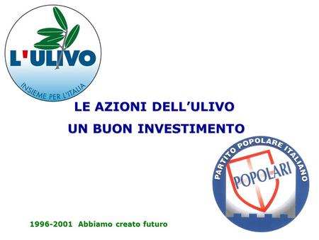 LE AZIONI DELLULIVO UN BUON INVESTIMENTO UN BUON INVESTIMENTO 1996-2001 Abbiamo creato futuro.