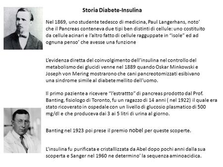 Storia Diabete-Insulina