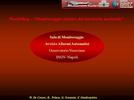 WorkShop : “Monitoraggio sismico del territorio nazionale”