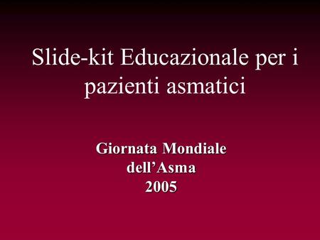 Slide-kit Educazionale per i pazienti asmatici