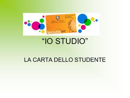 LA CARTA DELLO STUDENTE