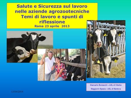 Salute e Sicurezza sul lavoro nelle aziende agrozootecniche