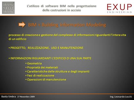 BIM = Building Information Modeling