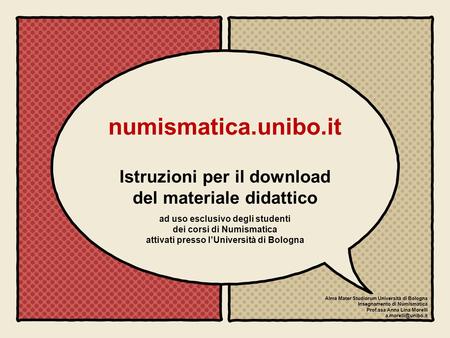 numismatica.unibo.it Istruzioni per il download