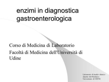 enzimi in diagnostica gastroenterologica